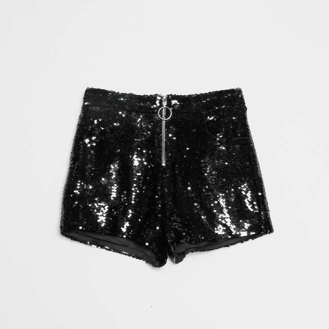 Womens Shorts Bling Sexy Women Sequin Shorts High Waist ORing Zip Bodycon Shorts Feminino Skinny Party Club Festival Raves Pole Dance Shorts 230509