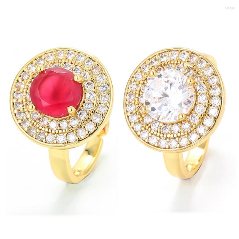 Cluster Rings EYIKA Vintage Red White Round Crystal Cubic Zirconia Big For Women Antique Gold Color Elegant Bridal Wedding Party Jewelry
Cluster Rings EYIKA Vintage Red White Round Crystal Cubic Zirconia Big For Women Antique Gold Color Elegant Bridal Wedding Party Jewelry