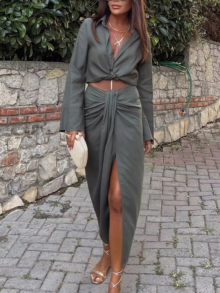 Two Piece Dress TRAF Skirt Set 2Piece Autumn Fashion Linen Shirt Top Woman Long Sleeve Bow High Waist Elegant Midi 230508
Two Piece Dress TRAF Skirt Set 2Piece Autumn Fashion Linen Shirt Top Woman Long Sleeve Bow High Waist Elegant Midi 230508
