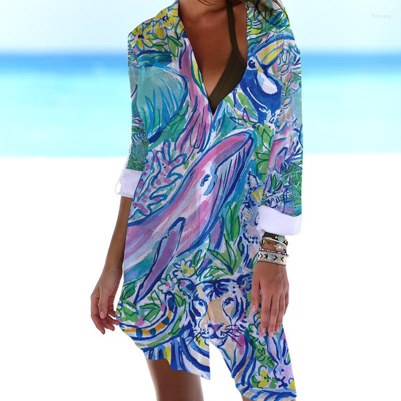 Women's Swimwear Fashion Women Shirt Printed Swimsuit Long Sleeve Sunscreen Cover Ups Blouse Ladies Mini Dress Beach Tunic Tops, Csa01l0068dzy9
Women's Swimwear Fashion Women Shirt Printed Swimsuit Long Sleeve Sunscreen Cover Ups Blouse Ladies Mini Dress Beach Tunic Tops, Csa01l0068dzy9