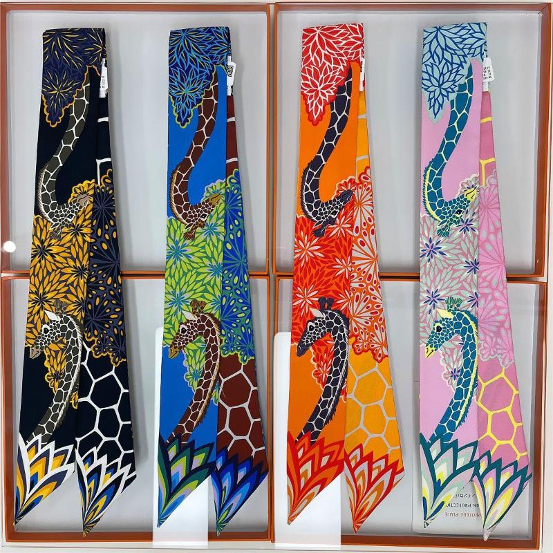 Scarves Animals Print 18m/m Twill Silk Women Scarf Bag Ribbons Tie Head Small Long Skinny Female Bow Ties
Scarves Animals Print 18m/m Twill Silk Women Scarf Bag Ribbons Tie Head Small Long Skinny Female Bow Ties