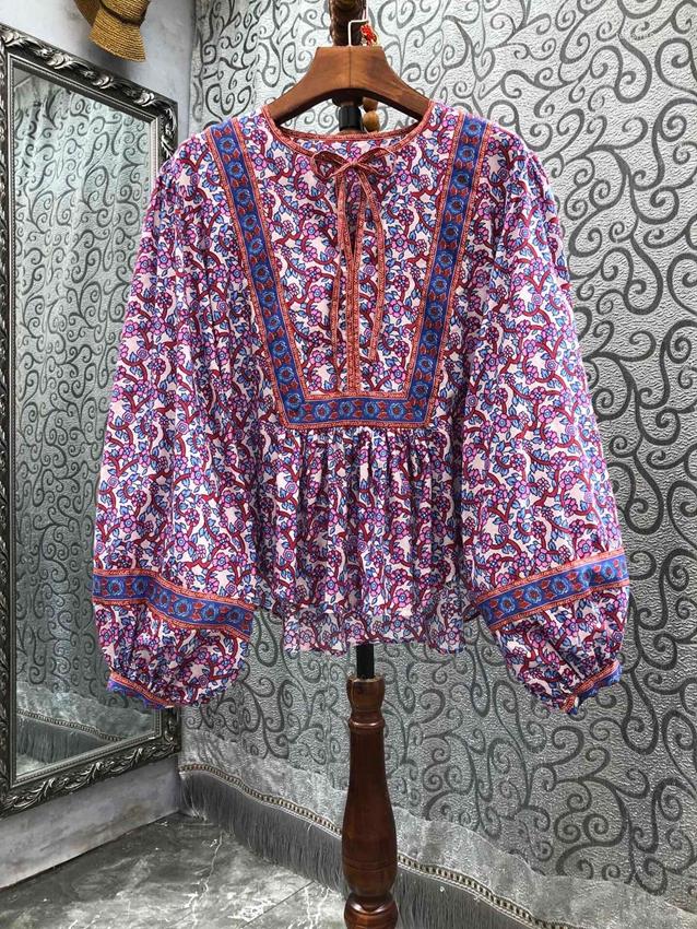 Women' Blouses 2023 Women Fashion Lantern Long Sleeve Sexy Lace-up Ethnic Print Loose Floral Top Shirt 0321
Women' Blouses 2023 Women Fashion Lantern Long Sleeve Sexy Lace-up Ethnic Print Loose Floral Top Shirt 0321