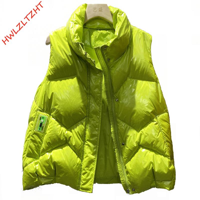 Leather Glossy Waterproof Down Vest Thicken Spring Winter New Women Puffer Down Jacket Women Stand Collar Lightweight Waistcoat, Fluorescent green
Leather Glossy Waterproof Down Vest Thicken Spring Winter New Women Puffer Down Jacket Women Stand Collar Lightweight Waistcoat, Fluorescent green