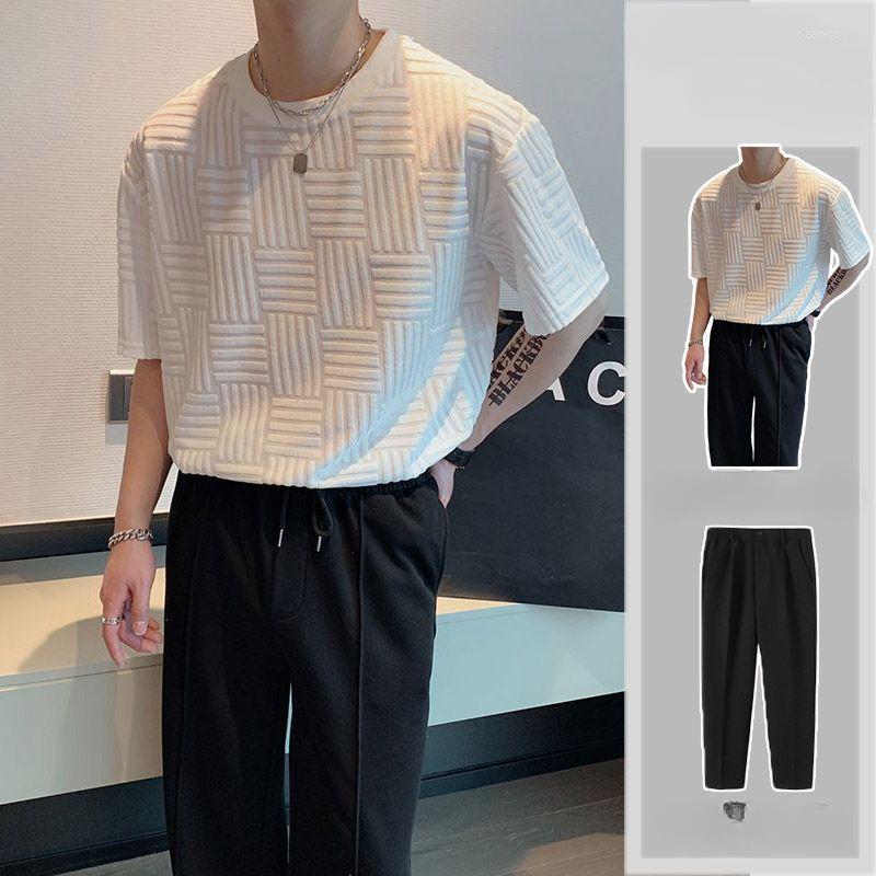 Men's Tracksuits Summer Men's Sets Korean Fashion 2 Piece Set Men Casual Clothing Plaid T Shirt Pants Outfit BS135, Black t-white pants
Men's Tracksuits Summer Men's Sets Korean Fashion 2 Piece Set Men Casual Clothing Plaid T Shirt Pants Outfit BS135, Black t-white pants