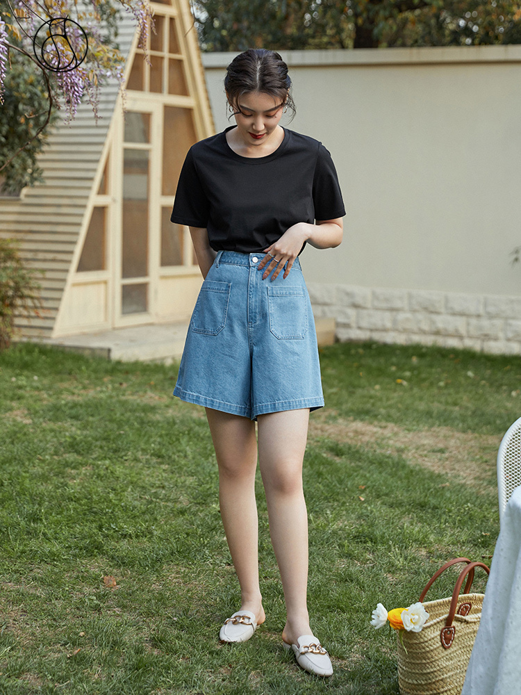 Women's Shorts DUSHU Office Lady Women Mint Fiber High Waist Wide Leg Washed Denim Shorts Retro Simple Summer 230509, Black
Women's Shorts DUSHU Office Lady Women Mint Fiber High Waist Wide Leg Washed Denim Shorts Retro Simple Summer 230509, Black