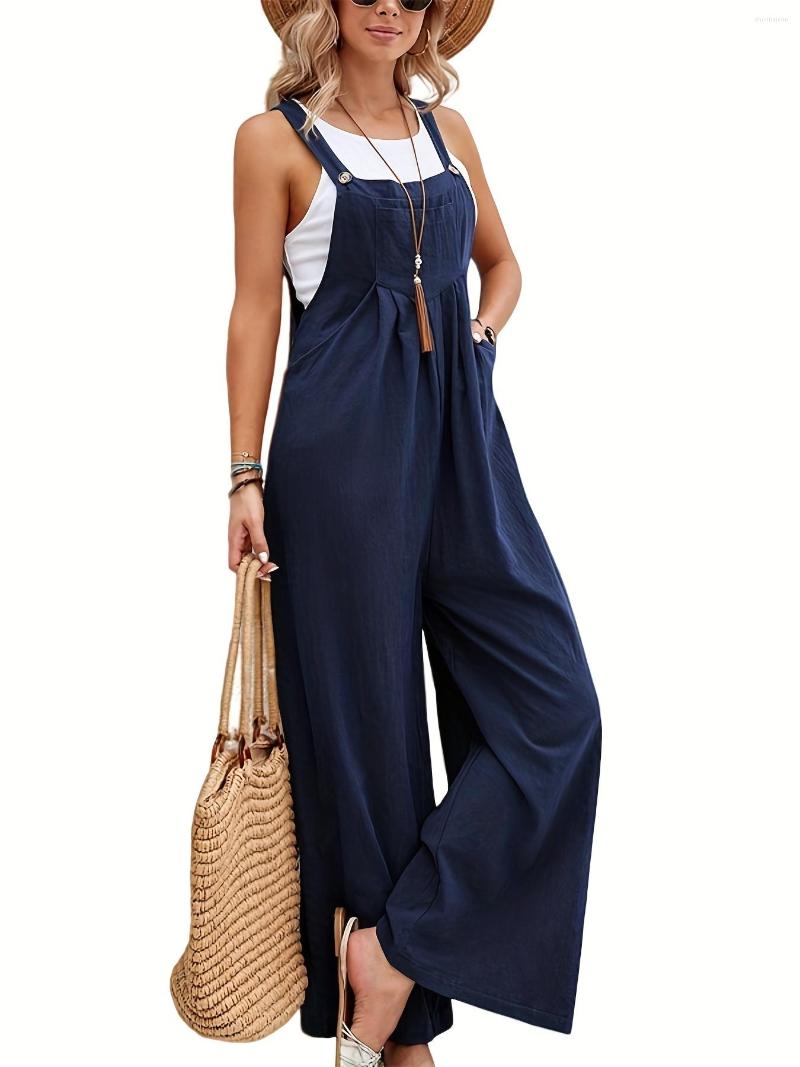 Women's Leggings Solid Ruched Cami Jumpsuit Casual Sleeveless Wide Leg Long Length Women's Clothing, Blue
Women's Leggings Solid Ruched Cami Jumpsuit Casual Sleeveless Wide Leg Long Length Women's Clothing, Blue