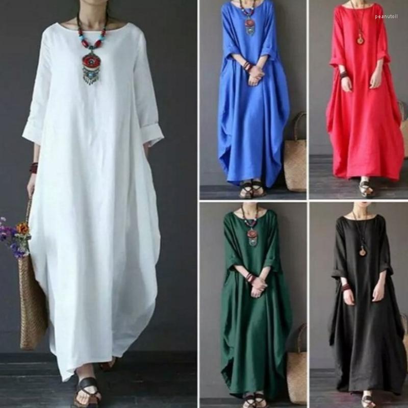Casual Dresses 2023 Spring Autumn Loose Round Neck Long Sleeve Large Swing Cotton And Linen Dress Oversize Fashion Robe 
Casual Dresses 2023 Spring Autumn Loose Round Neck Long Sleeve Large Swing Cotton And Linen Dress Oversize Fashion Robe