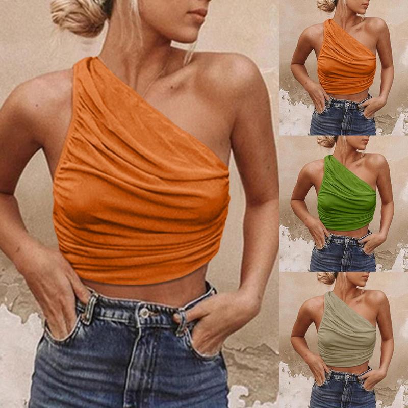 Women' Blouses Sexy One Shoulder Solid Color Slim Pleated Short Undershirt Female 2023 Europe And The Camisole Tall A Day Top Womens 40b, Khaki
Women' Blouses Sexy One Shoulder Solid Color Slim Pleated Short Undershirt Female 2023 Europe And The Camisole Tall A Day Top Womens 40b, Khaki