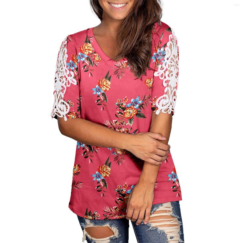 Women's T Shirts 2023 Summer Shirt Women Lace Sleeve Hollow Out Tshirt Casual Floral Print Fashion V-neck Ladies Loose Pullover Tops Blusas, Pink
Women's T Shirts 2023 Summer Shirt Women Lace Sleeve Hollow Out Tshirt Casual Floral Print Fashion V-neck Ladies Loose Pullover Tops Blusas, Pink