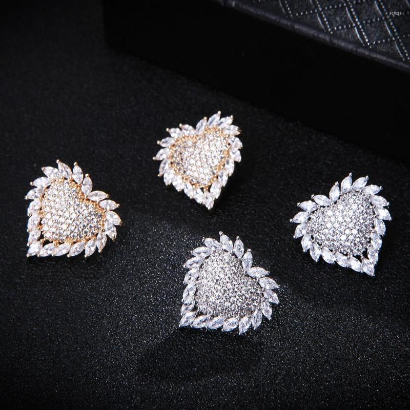 Stud Earrings Designer Luxury Heart Shape Geometry Cubic Zironium Engagement Dubai Naija Bridal Jewelry Addiction E7716
Stud Earrings Designer Luxury Heart Shape Geometry Cubic Zironium Engagement Dubai Naija Bridal Jewelry Addiction E7716