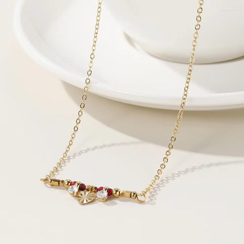 Chains Fashion One Word Beaded Necklace Girl Ladies Romantic Gold-plated Titanium Steel Clavicle Chain Jewelry Gift
Chains Fashion One Word Beaded Necklace Girl Ladies Romantic Gold-plated Titanium Steel Clavicle Chain Jewelry Gift