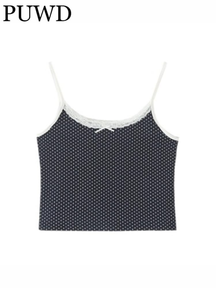 T-Shirt PUWD Casual Women Navy Retro Lace Backless Camis 2022 Summer Fashion Ladies Sleeveless Girls Knitted Slim Camisole Top
T-Shirt PUWD Casual Women Navy Retro Lace Backless Camis 2022 Summer Fashion Ladies Sleeveless Girls Knitted Slim Camisole Top