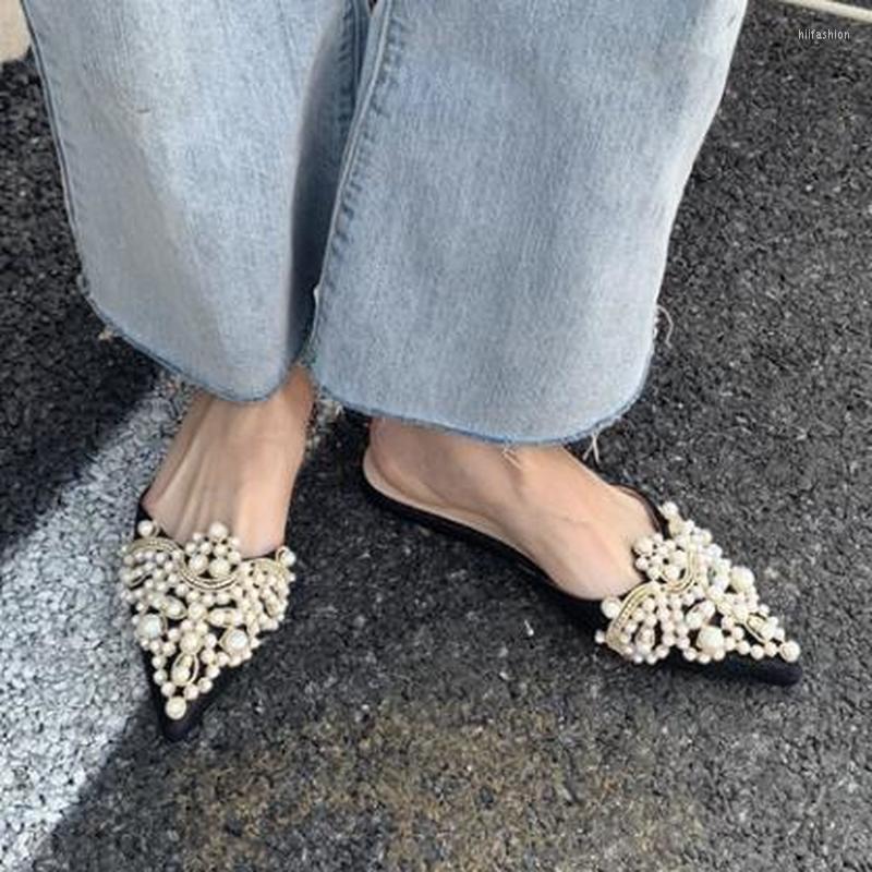 Slippers Crown Pearl Soft Pointed Toe Rhinestone Flat Heel Women's Baotoe Sexy Ladies Luxury Slipper Sandals, White
Slippers Crown Pearl Soft Pointed Toe Rhinestone Flat Heel Women's Baotoe Sexy Ladies Luxury Slipper Sandals, White