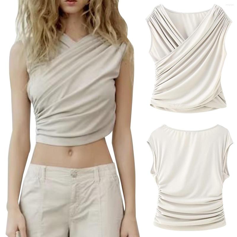 Women' T Shirts Women' Street Fashion Casual Versatile Pleated Sleeveless Top Undershirts Women, White
Women' T Shirts Women' Street Fashion Casual Versatile Pleated Sleeveless Top Undershirts Women, White