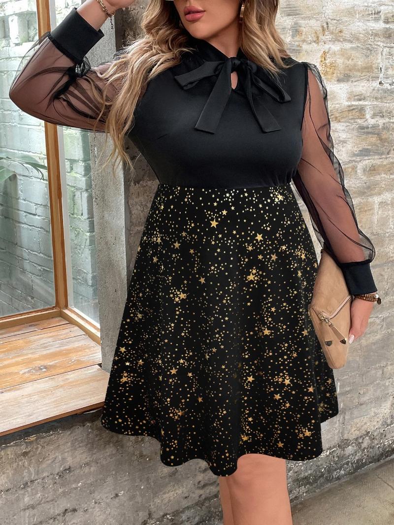 Plus Size Dresses -4XL Mesh Sleeve Midi Dress Women Curvy Summer 2023 Star Floral Print Clothing A Line Bow Knot Elegant Party, Star print
Plus Size Dresses -4XL Mesh Sleeve Midi Dress Women Curvy Summer 2023 Star Floral Print Clothing A Line Bow Knot Elegant Party, Star print