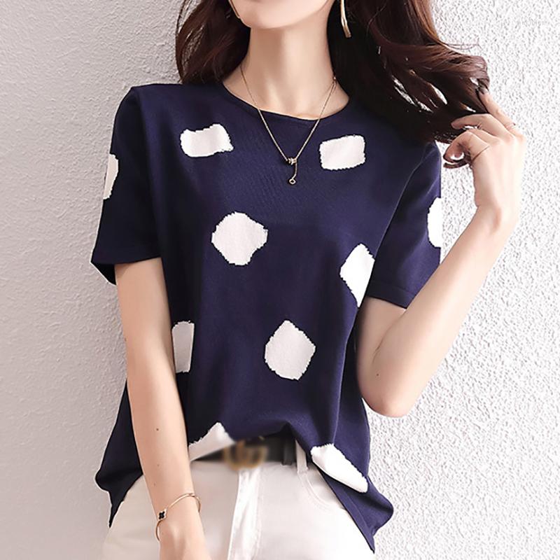 Women's T Shirts Summer 2023 Fashion Ice Silk Knitted Women Shirt Female Short Sleeve Loose Ladies Tops O-Neck Thin Polka Dot Print T-Shirts, White
Women's T Shirts Summer 2023 Fashion Ice Silk Knitted Women Shirt Female Short Sleeve Loose Ladies Tops O-Neck Thin Polka Dot Print T-Shirts, White
