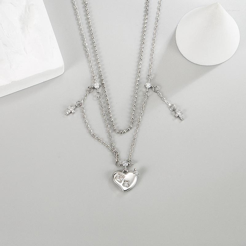 Pendant Necklaces Double Heart Cross Necklace For Women White Gold Color Thick Plated Sweater Chain Fashion Jewelry Female
Pendant Necklaces Double Heart Cross Necklace For Women White Gold Color Thick Plated Sweater Chain Fashion Jewelry Female