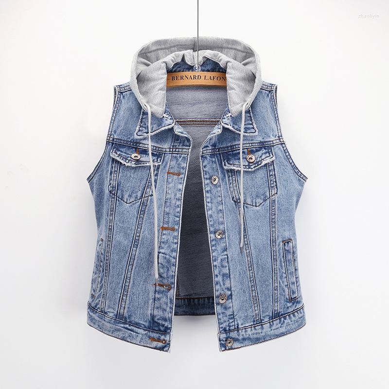 Women' Vests Short Denim Vest Women Detachable Hooded Coat Spring Summer Side Pockets Sleeveless Jeans Jacket Female Tops-5XL, Deep blue
Women' Vests Short Denim Vest Women Detachable Hooded Coat Spring Summer Side Pockets Sleeveless Jeans Jacket Female Tops-5XL, Deep blue