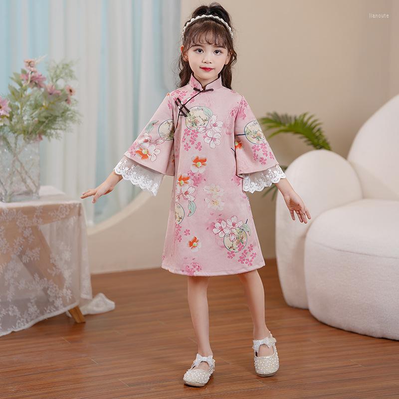 Ethnic Clothing Pink Flower Girls Dress For Wedding Vintage Kid Chinese Qipao Children 2023 Sping Printing Cheongsam Hanfu Clothes
Ethnic Clothing Pink Flower Girls Dress For Wedding Vintage Kid Chinese Qipao Children 2023 Sping Printing Cheongsam Hanfu Clothes