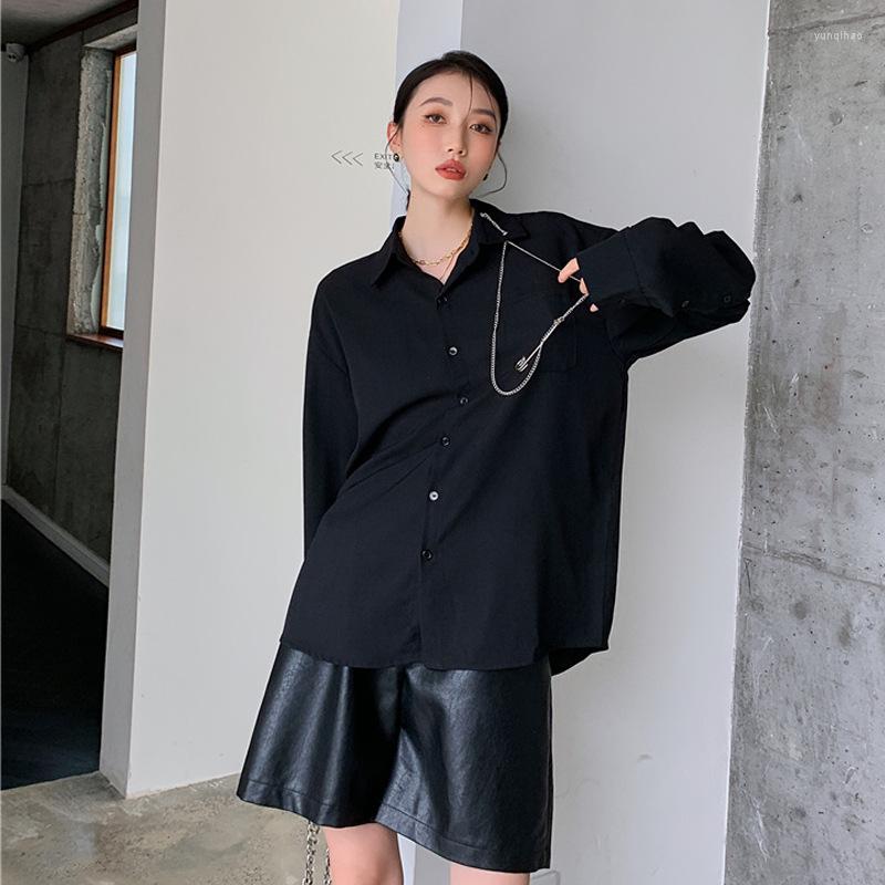 Women' Blouses 2023 Spring Fashion Chain Pin Blouse Women Casual Chic Lapel Shirts Female Black Loose Oversized Tops Punk Style Streetwear
Women' Blouses 2023 Spring Fashion Chain Pin Blouse Women Casual Chic Lapel Shirts Female Black Loose Oversized Tops Punk Style Streetwear