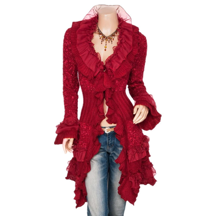 Cardigan Sweater for Women Single Breasted Lace Lace Flared Sleeves Mid-length Coat, Aspic
Cardigan Sweater for Women Single Breasted Lace Lace Flared Sleeves Mid-length Coat, Aspic