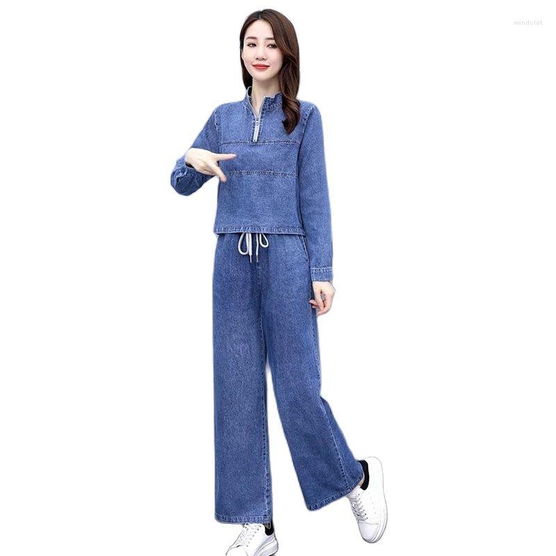 Women's Two Piece Pants 2023 Spring Autumn Women Denim Two-Piece Suit Fashion Blast Street Sportswear Female Casual Loose 2 Set Outfit, Blue
Women's Two Piece Pants 2023 Spring Autumn Women Denim Two-Piece Suit Fashion Blast Street Sportswear Female Casual Loose 2 Set Outfit, Blue