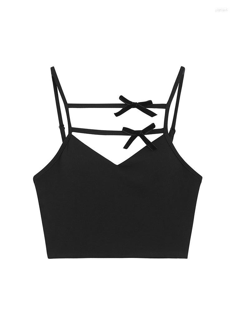 Women' Tanks Summer Women Vintage Solid Color Design Suspender Vest 2023 Bow Decoration Girls Halter Slim Tank Tops Club Streetwear, Black
Women' Tanks Summer Women Vintage Solid Color Design Suspender Vest 2023 Bow Decoration Girls Halter Slim Tank Tops Club Streetwear, Black