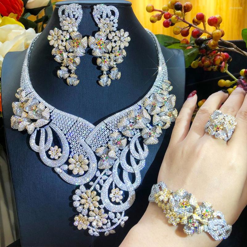 Necklace Earrings Set KellyBola Original Luxury Romantic Blooming Flowers Big Bracelet Rings Jewelry Bridal Wedding Party, Picture shown
Necklace Earrings Set KellyBola Original Luxury Romantic Blooming Flowers Big Bracelet Rings Jewelry Bridal Wedding Party, Picture shown