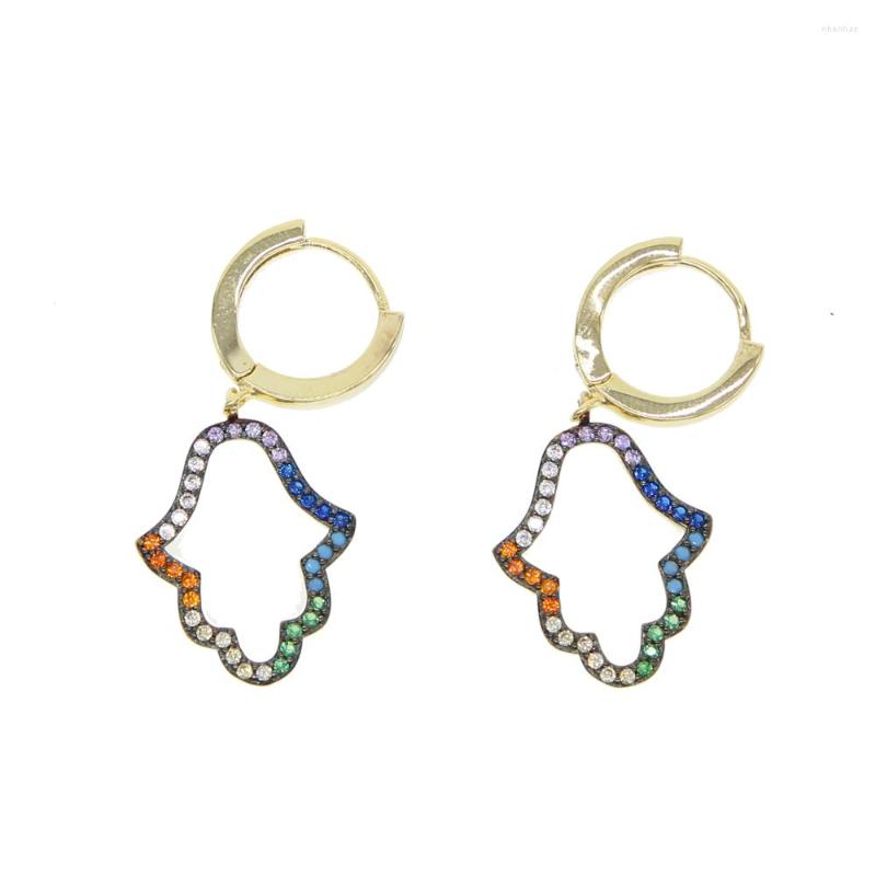 Dangle Earrings Turkish Cute Hamsa Hand Pendant Earring Gold Color Fashion Multi Cz Paved Hollow Charm Women Dangling
Dangle Earrings Turkish Cute Hamsa Hand Pendant Earring Gold Color Fashion Multi Cz Paved Hollow Charm Women Dangling