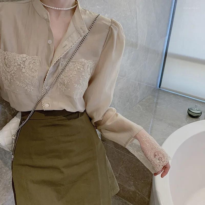 Women' Blouses Design Vintage Chic Woman Blouse Elegant Gauze Patchwork Lace Loose Casual Korean Fashion Long Sleeve T-Shirt Women, Khaki
Women' Blouses Design Vintage Chic Woman Blouse Elegant Gauze Patchwork Lace Loose Casual Korean Fashion Long Sleeve T-Shirt Women, Khaki