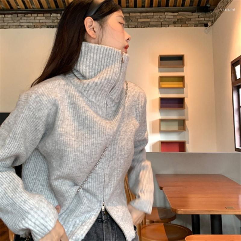 Women's Knits Fashion Knitted Sweater Cardigan Women Turtleneck Zipper Warm Stand Collar Loose Solid Coat Femme Casual Jackets Spring Tops, Gray
Women's Knits Fashion Knitted Sweater Cardigan Women Turtleneck Zipper Warm Stand Collar Loose Solid Coat Femme Casual Jackets Spring Tops, Gray