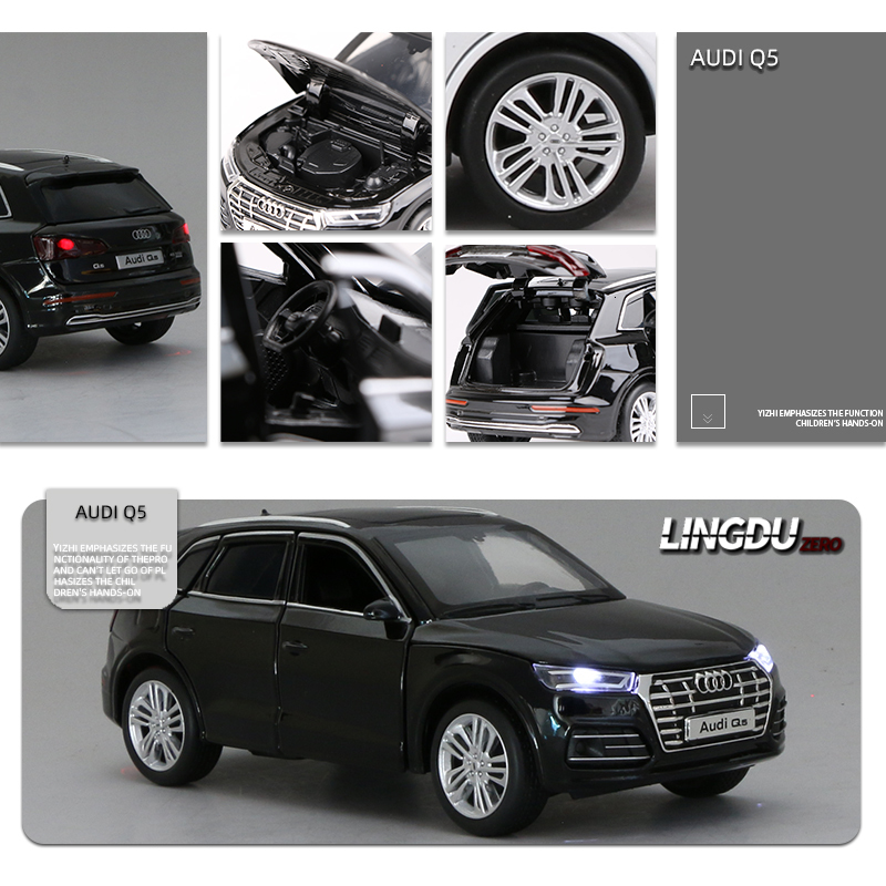 Diecast Model 1 32 AUDI Q5 SUV Alloy Car Model Diecast Toy Vehicles Metal Toy Car Model High Simulation Sound Light Collection Kids Toy Gift 230509