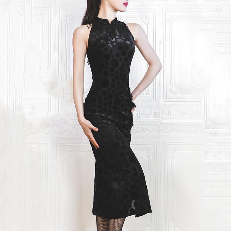 Stage Wear Latin Dance Dress Hollow-out Pure Color Women's Performance Party Dancewear Sleeveless Mesh Rumba Salsa Chacha Tango Costumes, Black
Stage Wear Latin Dance Dress Hollow-out Pure Color Women's Performance Party Dancewear Sleeveless Mesh Rumba Salsa Chacha Tango Costumes, Black