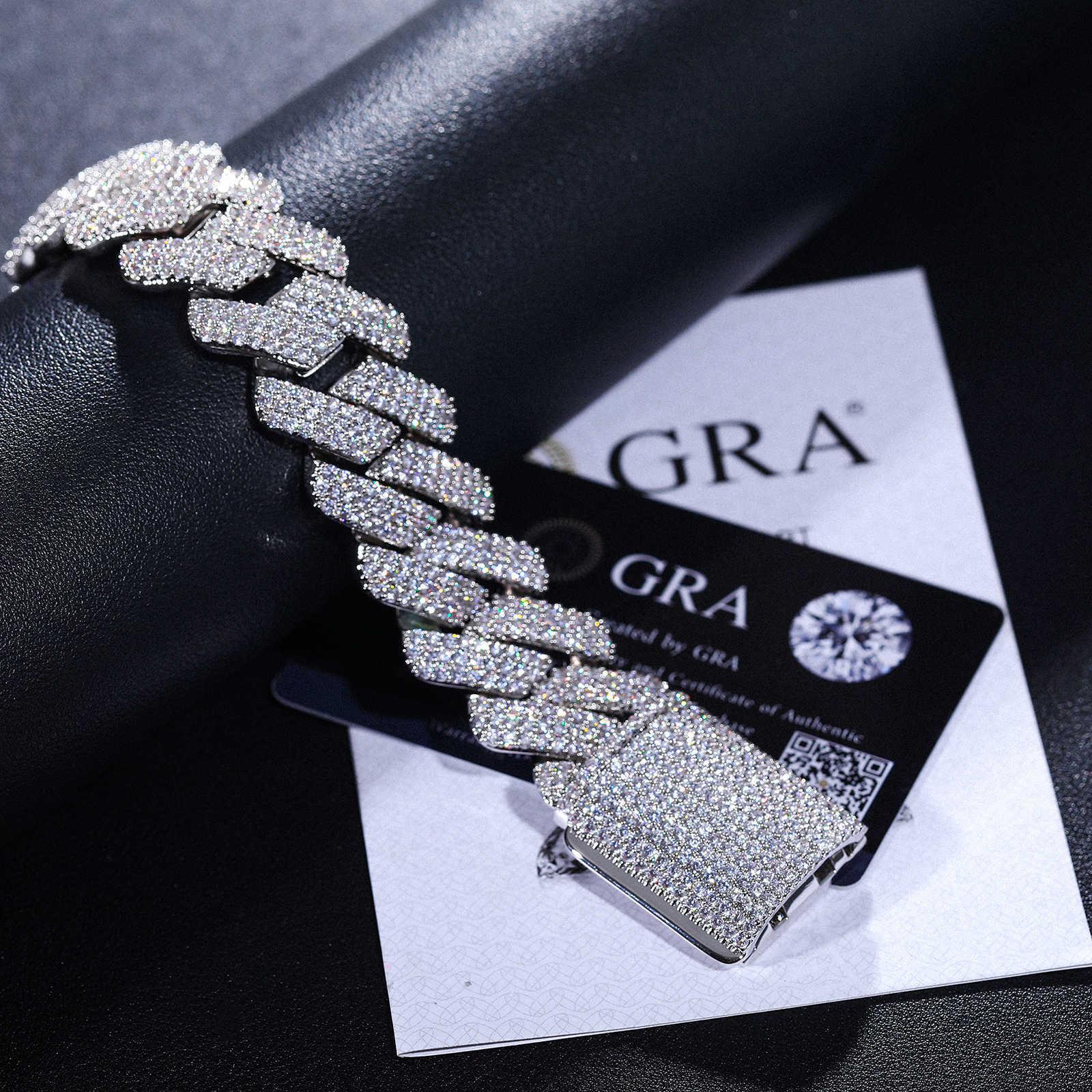 bracelet necklace mossanite 8mm-25mm Pass Dia Tester Sterg Sier Full VVS Moissanite Iced Out Cuban k Anklet Bangle Bracelet For Men Women
