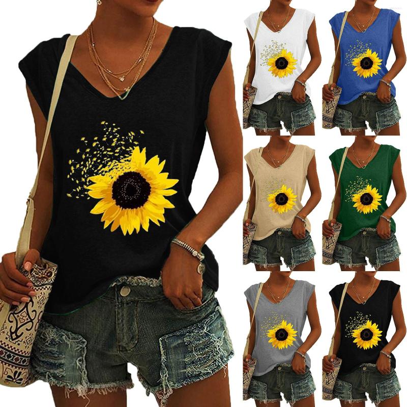 Women' Tanks Sunflower Vest Women T Shirt Vintage Floral Print Tee Boho Beach Sexy Tank Female Loose Casual Sleeveless Shirts Tops 2023, Black
Women' Tanks Sunflower Vest Women T Shirt Vintage Floral Print Tee Boho Beach Sexy Tank Female Loose Casual Sleeveless Shirts Tops 2023, Black