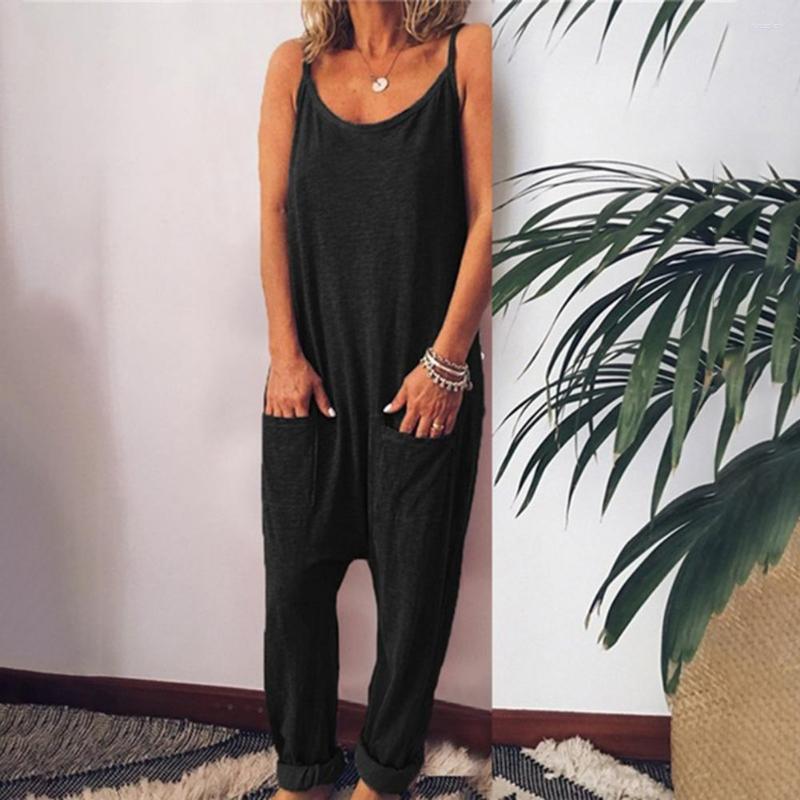 Women' Pants Women Jumpsuit Summer Sleeveless Ladies Spaghetti Straps Scoop Neck Casual Solid Color Pockets, Black
Women' Pants Women Jumpsuit Summer Sleeveless Ladies Spaghetti Straps Scoop Neck Casual Solid Color Pockets, Black