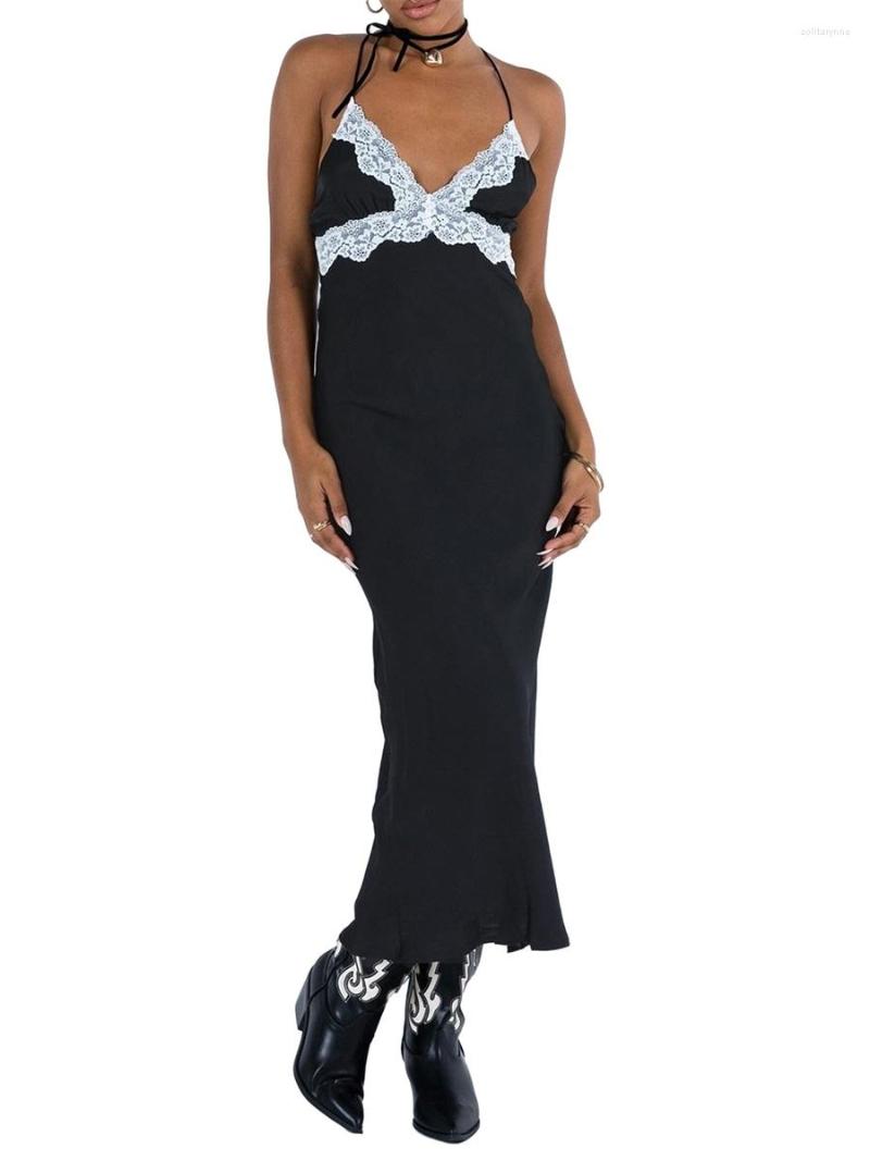 Casual Dresses Women Tie Halter Neck Backless Dress Lace Patchwork Sleeveless Bodycon Summer Sexy Club Night Out, A-black
Casual Dresses Women Tie Halter Neck Backless Dress Lace Patchwork Sleeveless Bodycon Summer Sexy Club Night Out, A-black
