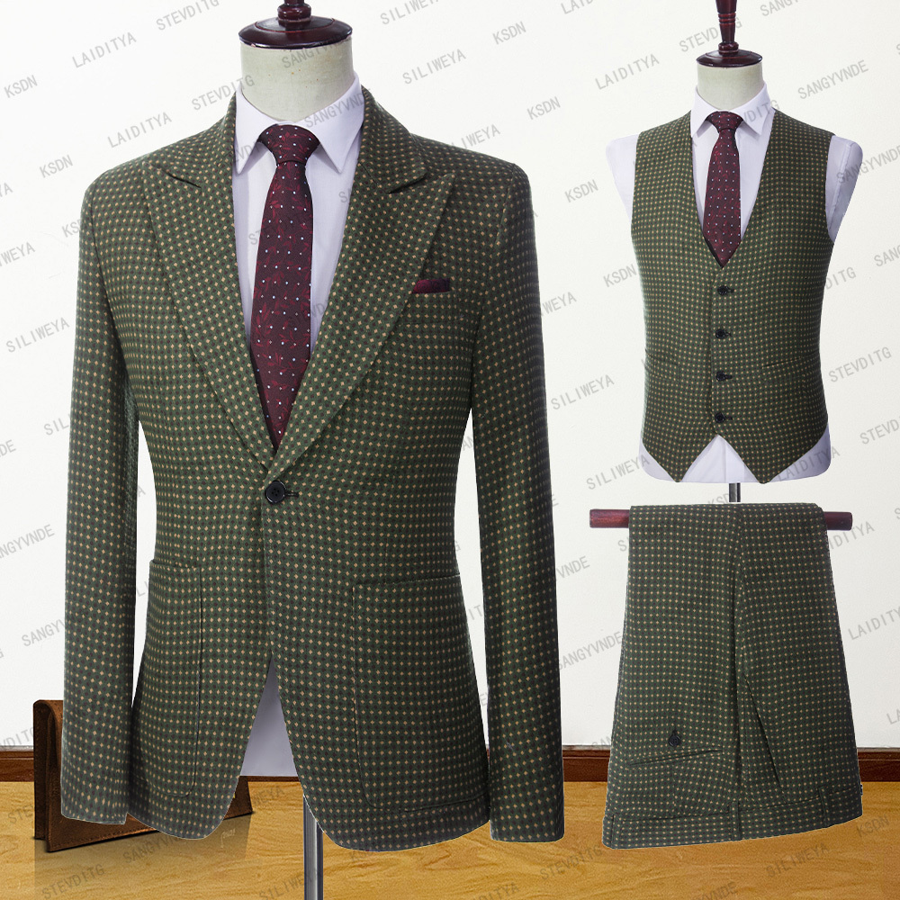 Men's Suits Blazers Summer Casual Business Suit Green Linen Yellow Red Dots Formal Suit 3 Pcs Set Groom Wedding MenJacketVestPants 230509, Wm-137-1
Men's Suits Blazers Summer Casual Business Suit Green Linen Yellow Red Dots Formal Suit 3 Pcs Set Groom Wedding MenJacketVestPants 230509, Wm-137-1