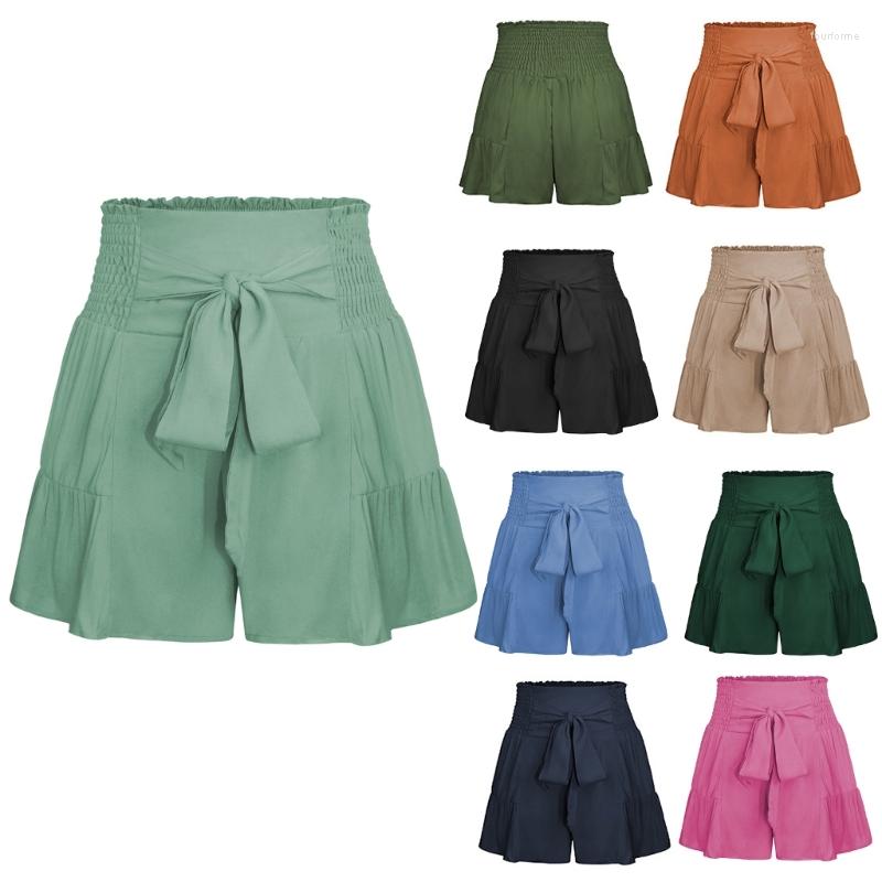 Women' Shorts Style Womens Summer High Waist Tie Front Vacation Elastic Smocked Ruffle, Black
Women' Shorts Style Womens Summer High Waist Tie Front Vacation Elastic Smocked Ruffle, Black