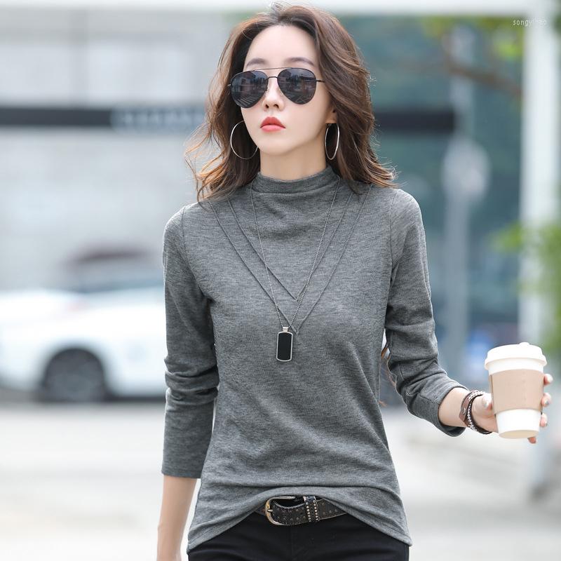 Women' T Shirts Turtleneck Shirt Women Cotton Tee Femme Autumn Winter Thicken Long Sleeve Tees Korean Style Clothes Camisetas, Grey
Women' T Shirts Turtleneck Shirt Women Cotton Tee Femme Autumn Winter Thicken Long Sleeve Tees Korean Style Clothes Camisetas, Grey