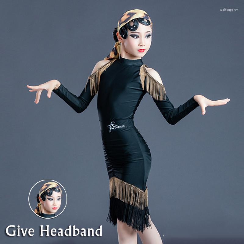 Stage Wear Latin Dance Dresses For Girls Samba Costume Fringed Black Dress Set Kids Performance Practice Tops Skirt BL5169, Tops-skirt-headband
Stage Wear Latin Dance Dresses For Girls Samba Costume Fringed Black Dress Set Kids Performance Practice Tops Skirt BL5169, Tops-skirt-headband