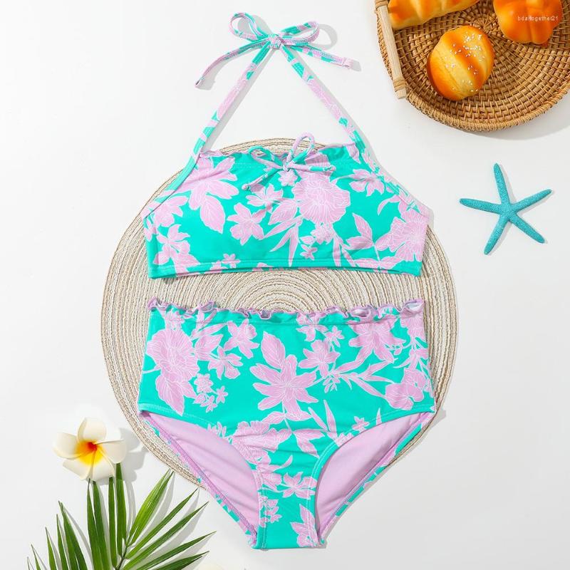 Women's Swimwear 2023 Floral Girl Swimsuit Kids Frill Trim High Waist Bikini Set 7-14 Years Halter Top Children's Swimming Bathing Suit, Blue
Women's Swimwear 2023 Floral Girl Swimsuit Kids Frill Trim High Waist Bikini Set 7-14 Years Halter Top Children's Swimming Bathing Suit, Blue