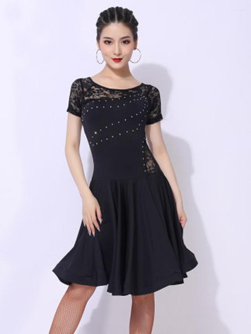 Stage Wear Latin Dance Clothes Dress Summer Suit Professional Practice Short Sleeve 2023 Performance, Black
Stage Wear Latin Dance Clothes Dress Summer Suit Professional Practice Short Sleeve 2023 Performance, Black