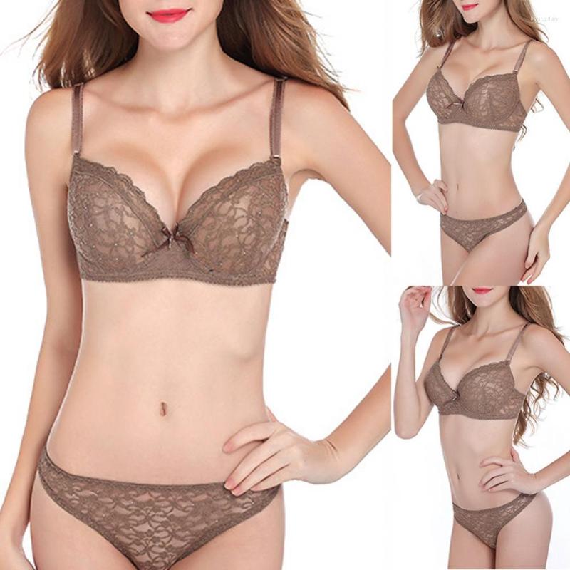 Bras Sets Push Up Underwear Set Bra Brassiere Sexy Lace Women Rhinestone Thongs G-string, Brown
Bras Sets Push Up Underwear Set Bra Brassiere Sexy Lace Women Rhinestone Thongs G-string, Brown