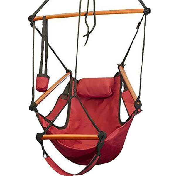 Blue Red Brown Green Outdoor Hanging Hammock Rope Chair Porch Swing Seat Camping Patio w Carrying Bag