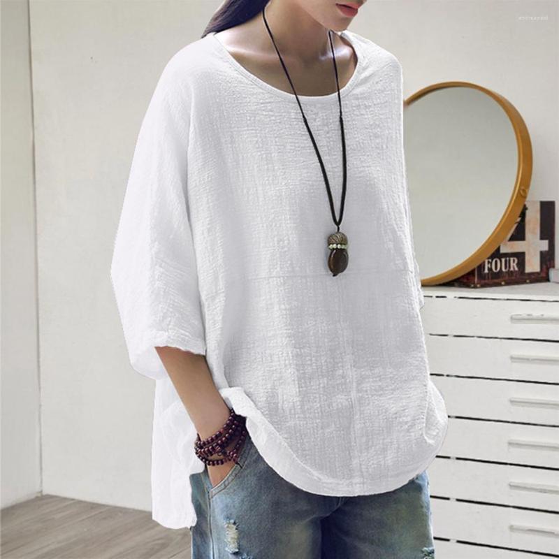 Women's Blouses Women Summer T-shirt Loose Round Neck Lady Top Vintage Three Quarter Sleeves Blouse Solid Color Breathable Casual For Female, Purple
Women's Blouses Women Summer T-shirt Loose Round Neck Lady Top Vintage Three Quarter Sleeves Blouse Solid Color Breathable Casual For Female, Purple
