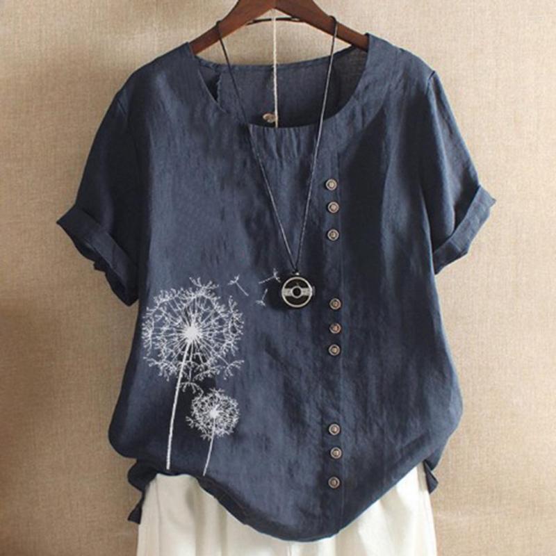 Women' Blouses Trendy Women Shirts Dandelion Print Button Decor Loose Gothic Cotton Linen Baggy Blouse Woman Clothing, Army green
Women' Blouses Trendy Women Shirts Dandelion Print Button Decor Loose Gothic Cotton Linen Baggy Blouse Woman Clothing, Army green