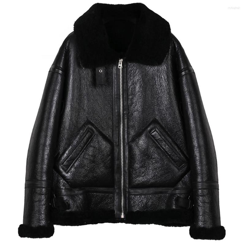 Women' Leather YOLOAgain High Quality Women Black Shearling Jacket Genuine Coat Ladies
Women' Leather YOLOAgain High Quality Women Black Shearling Jacket Genuine Coat Ladies