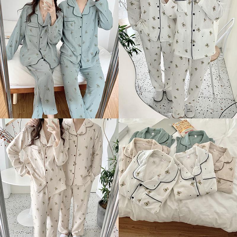 Women' Sleepwear Cotton Kawaii Cartoon Bear Autumn Pajamas Set Women Turn Down Collar Single Breasted Shirts Long Pants Two Piece, Green
Women' Sleepwear Cotton Kawaii Cartoon Bear Autumn Pajamas Set Women Turn Down Collar Single Breasted Shirts Long Pants Two Piece, Green