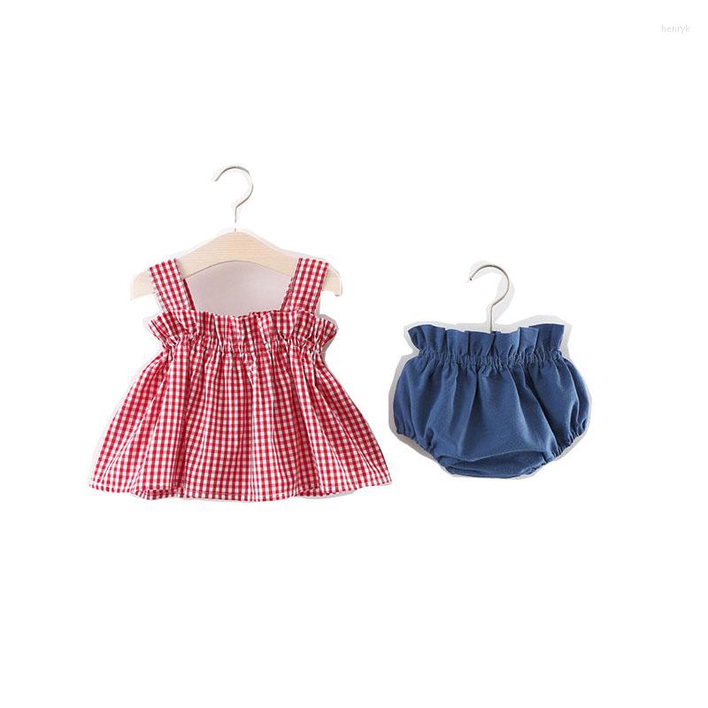 Clothing Sets 2Pcs Set Infant Toddlers Baby Girls Plaid Suspenders Pants Suit INS Style Sleeveless Cotton Bodysuit Summer Kids Clothes Wear
Clothing Sets 2Pcs Set Infant Toddlers Baby Girls Plaid Suspenders Pants Suit INS Style Sleeveless Cotton Bodysuit Summer Kids Clothes Wear